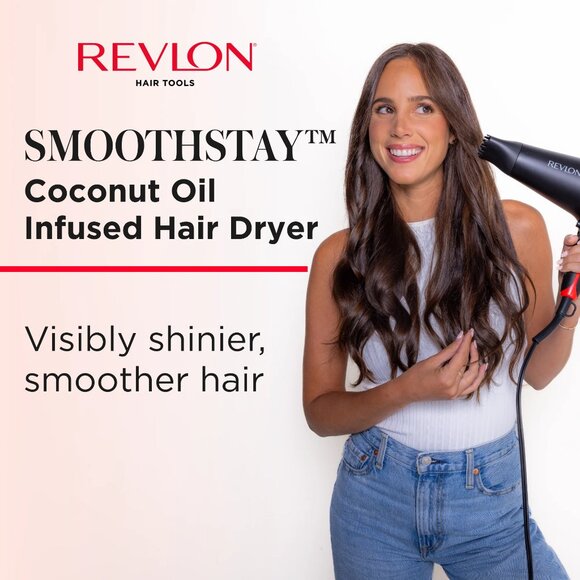 Revlon Smoothstay Coconut Oil-Infused Ceramic Hair Dryer with Diffuser - Picture 3 of 3
